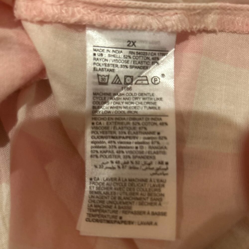 NWT Old Navy Sz 2X Pink Gingham Smocked Coquette Cottagecore Blouse - Picture 9 of 9